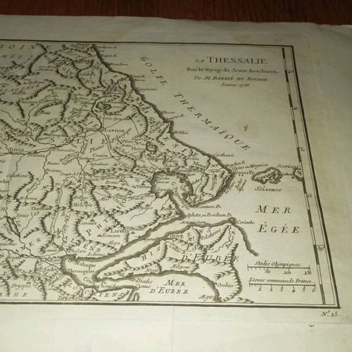 Thessaly map collectible 1788 used in excellent condition