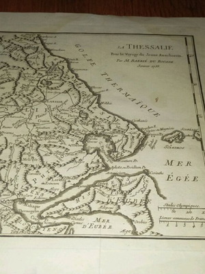 Thessaly map collectible 1788 used in excellent condition