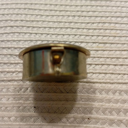Vintage Mexican natural abalone pillbox, 1978