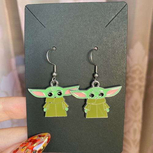 Baby Yoda earrings new with hypoallergenic steel hooks