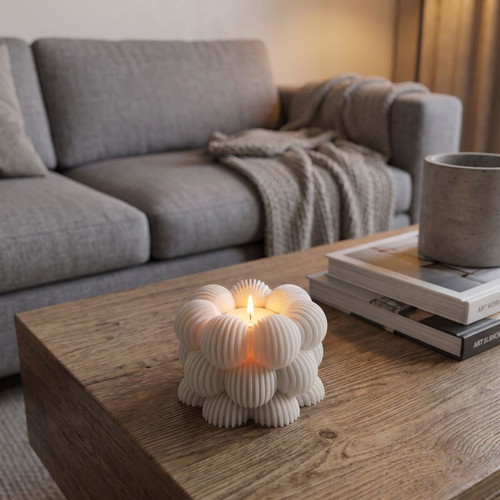Decorative Soy Tealight Candle with 6 Aromatic Baby Powder and White Musk
