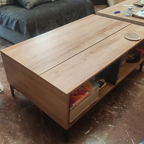 Sonoma coffee table with storage and shelves, like new