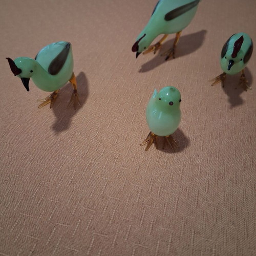 Mourano style bird figurines set of 4, like new