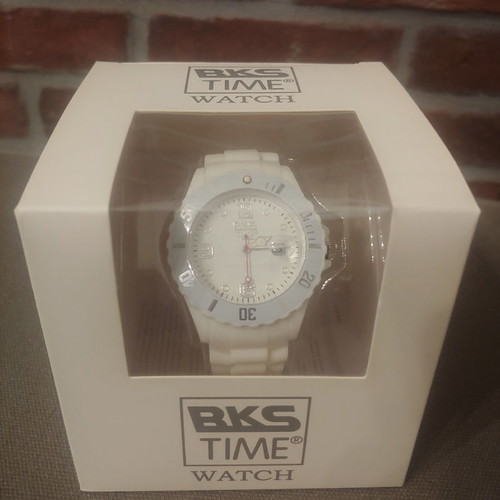 BKS TIME wristwatch white new unisex