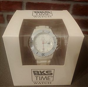 Καινούριο λευκό ρολόι χειρός BKS TIME