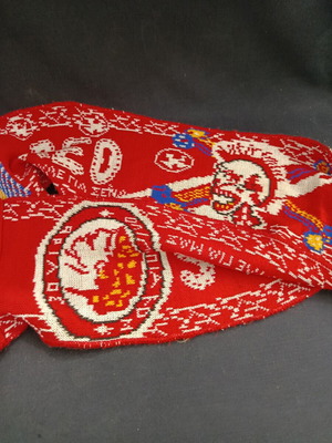 Μάλλινο κασκόλ red devils Ολυμπιακός σαν καινούργιο, παλιό μεγάλο