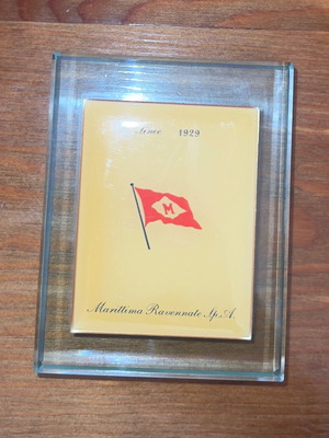 Πρες παπιέ Ναυτιλία Εφοπλιστή γυάλινο vintage διαφημιστικό 1960s μεταχειρισμένο