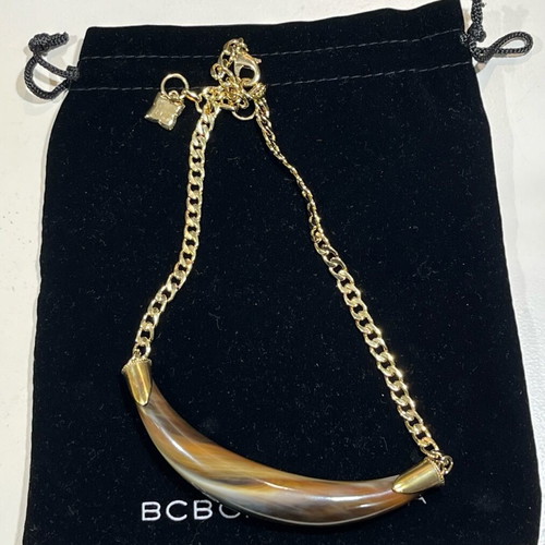 BCBG Gold Plated Necklace New with Central Bone Motif
