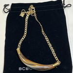 BCBG Gold Plated Necklace New with Central Bone Motif