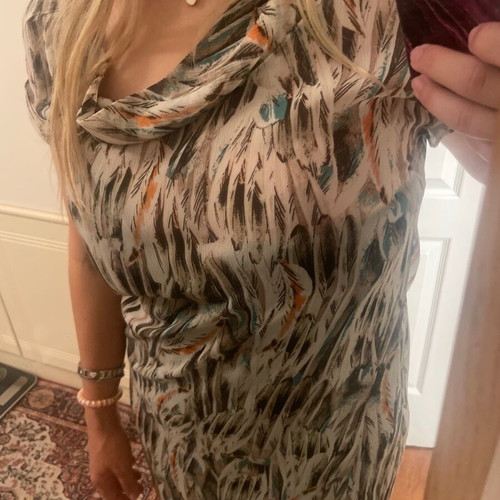 Women's dress multicolored, medium large size, for autumn