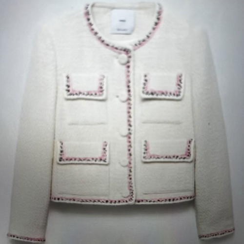 Mango jacket new, white and pink, size Large