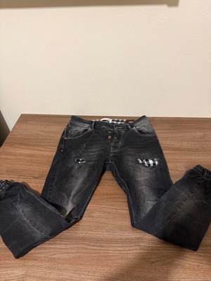 Brokers Jeans Ανδρικό Τζιν Με Σκισίματα & Καρό Λεπτομέρειες