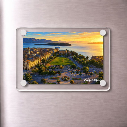 Acrylic fridge magnet 6x9cm – Corfu, Greek Summer collection