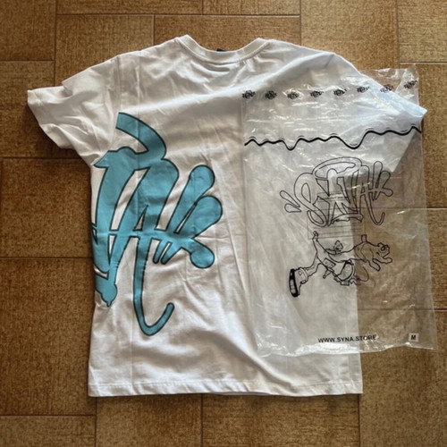 Syna World T-shirt size M new, white and turquoise