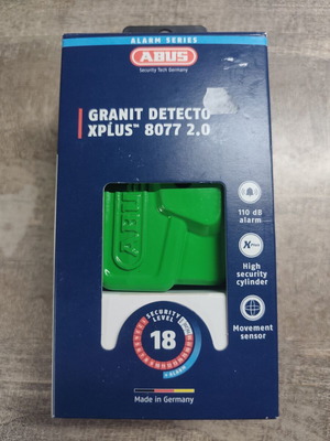 Abus Granit Detecto X Plus 8077 2.0 Motorcycle Disc Brake Lock with Alarm new