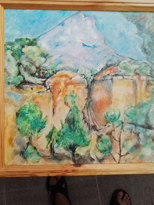 Painting with wooden frame, 40x40 canvas, hand-painted