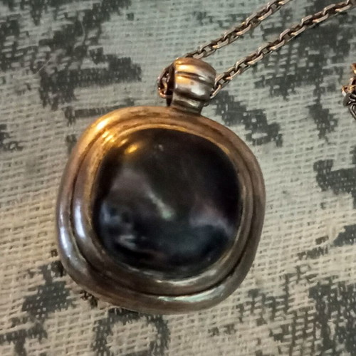 Silver necklace 925 with abalone semi-precious stone like new, handmade