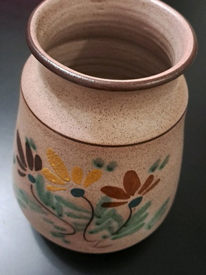 Vintage handmade ceramic vase like new with boho aesthetic