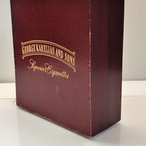 George Karelias and Sons Vintage Wooden Cigarette Case used