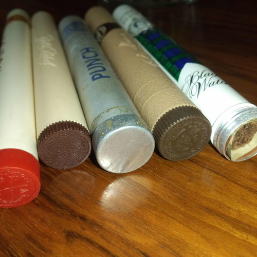 Vintage collection of used cigar cases set of 5 pieces