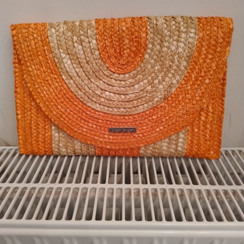 Straw bag new, beige and orange
