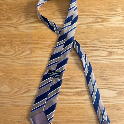 Blue Line men's silk tie by Leonardo Francese