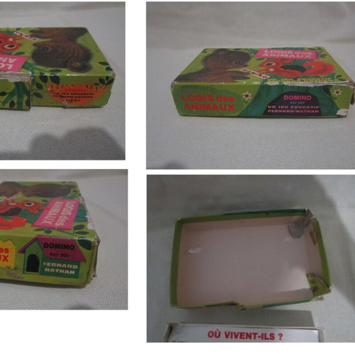Vintage Logis des animaux domino game by Fernand Nathan used, 1970s