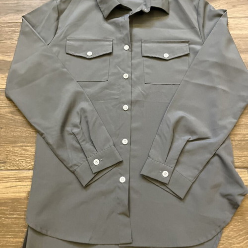 Women's Shirt gray size Small new, polyester blend