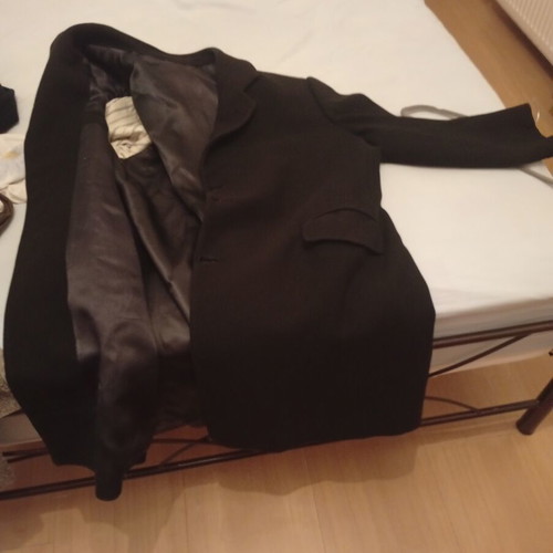 Tailored wool coat like new, black, size XXL