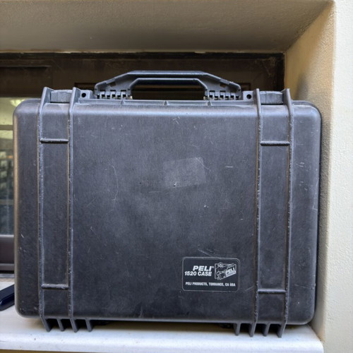 Peli case suitcase used with foam interior