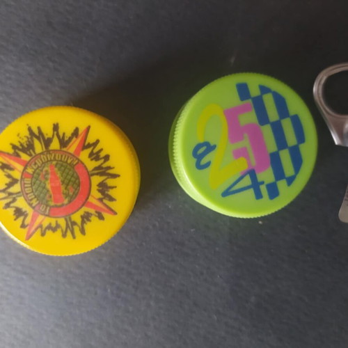 Soda bottle caps used, pack