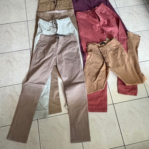 Pants pack of 7 used, chinos and skinny fit, multicolor