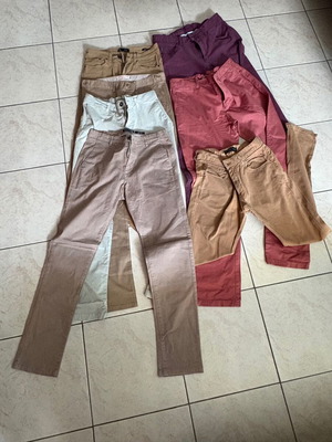 Πακέτο 7 παντελόνια σαν καινούργιο, chinos και skinny, πολύχρωμα