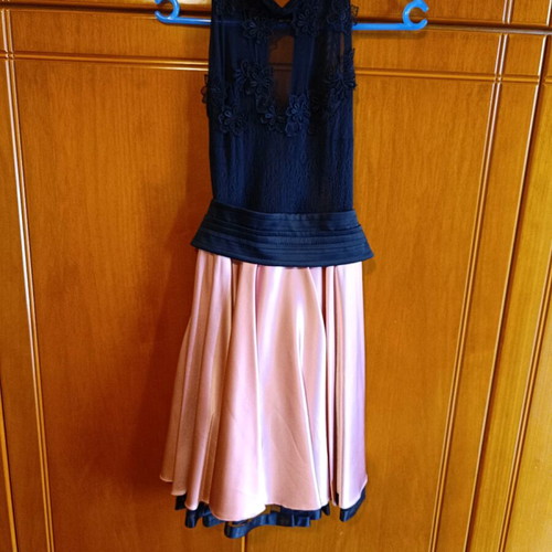 Evening dress with satin and synthetic lace like new, small/medium