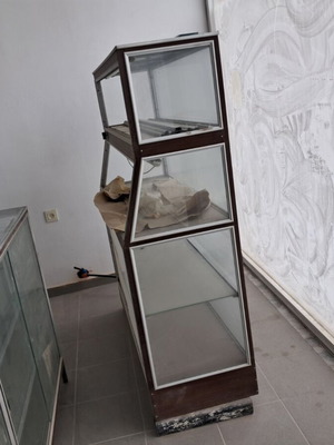 Vintage display cabinets and refrigerator for bakery or pastry shop