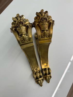 Antique bronze curtain rod holders used, French château style