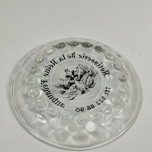 Rotisserie Reine Pedauque vintage glass ashtray used