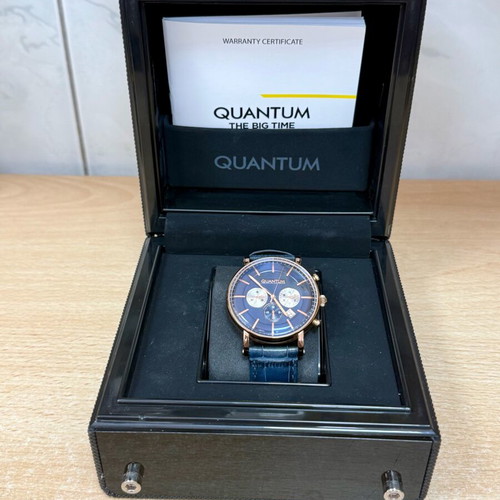 Quantum ADG578.499 watch like new, blue leather strap
