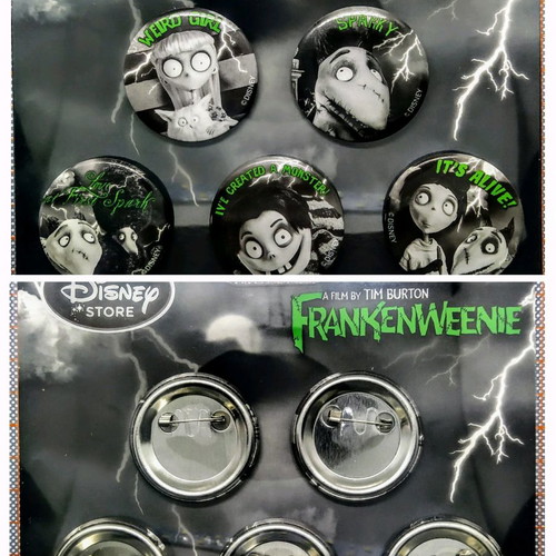 Disney Collectible Frankenweenie Tim Burton Pins, New, Set of 5