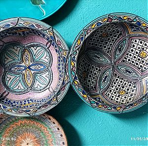 Σετ φοβερά διακοσμητικά πιάτα Μαρόκου με δέσιμο Ασημί φιλιγκραν στην μισή τιμή τις αγοράς τους
