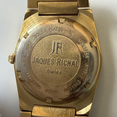 Jaques Richal Estoril 18K Swiss watch used, blue and gold