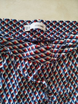 Women's summer pants like new, blue and multicolor, sizes S and M