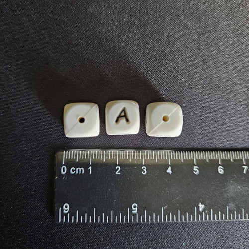 Silicone beads letter A, set of 3