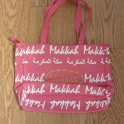 Makkah al-Mukarramah collectible shoulder bag pink canvas like new