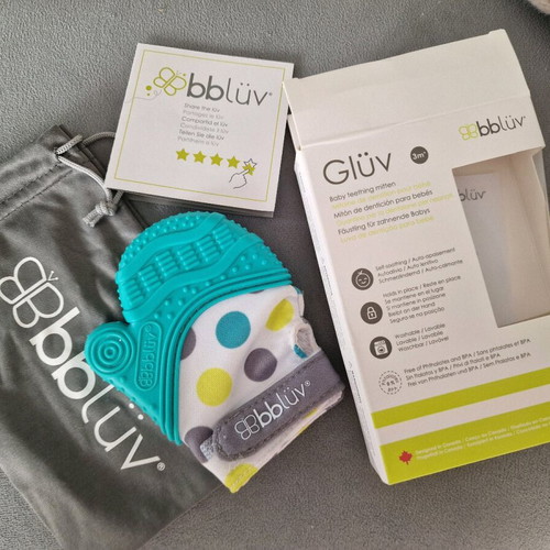 Bbluv Gluv B0150-A teething mitten like new, turquoise