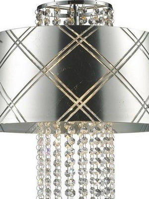 Glass pendant lamp silver with crystals modern new