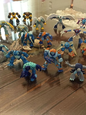 Gormiti Sea Tribe Figures set used, air earth tribes, rock guardian