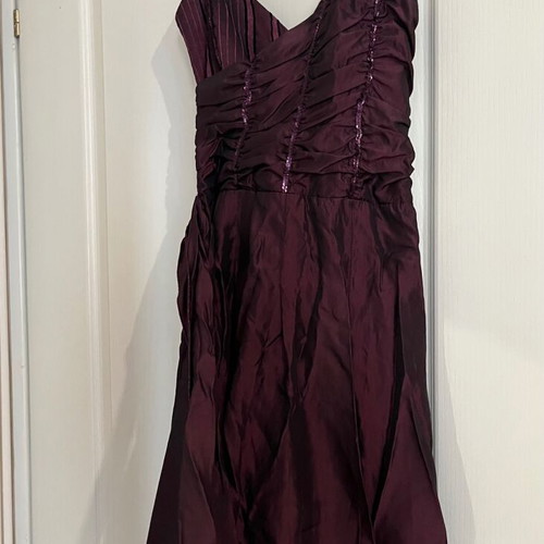 Vintage dress with sequins and side zipper, purple