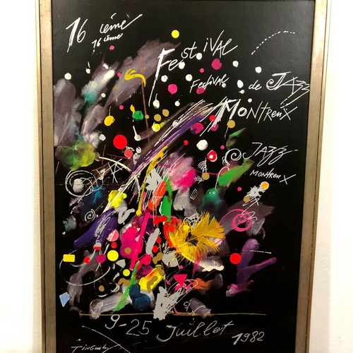 Montreux Jazz Festival 1982 Original Poster by Jean Tinguely used