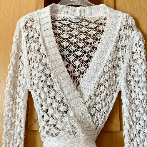 White Iridescent Sheer Cardigan Like New
